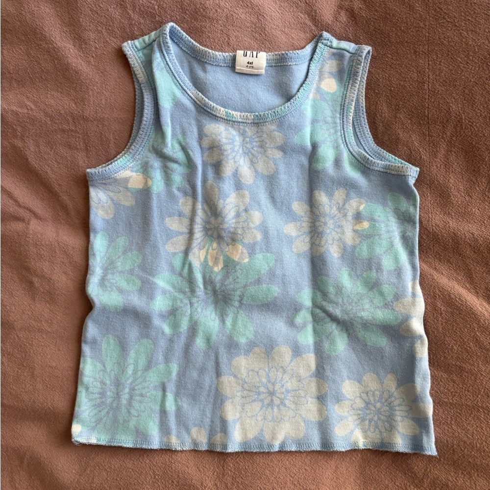 Baby Gap Blue Floral Tank Top